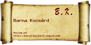 Barna Kocsárd névjegykártya