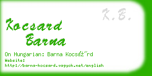 kocsard barna business card